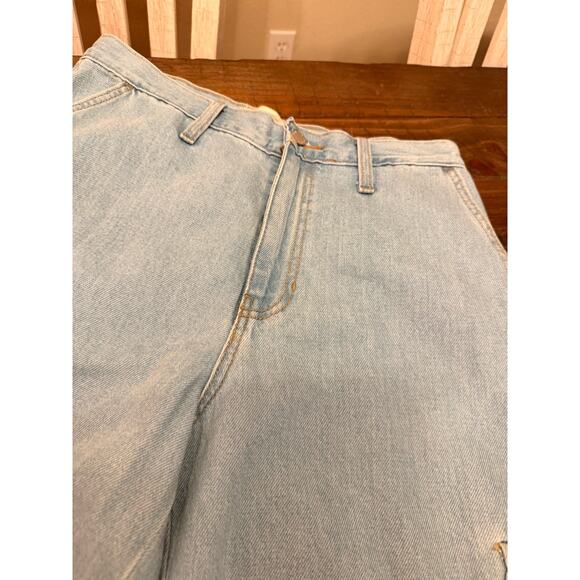 Universal Thread Carpenter Jeans Women’s 8R Light Wash Utility Denim Pockets - Picture 3 of 7